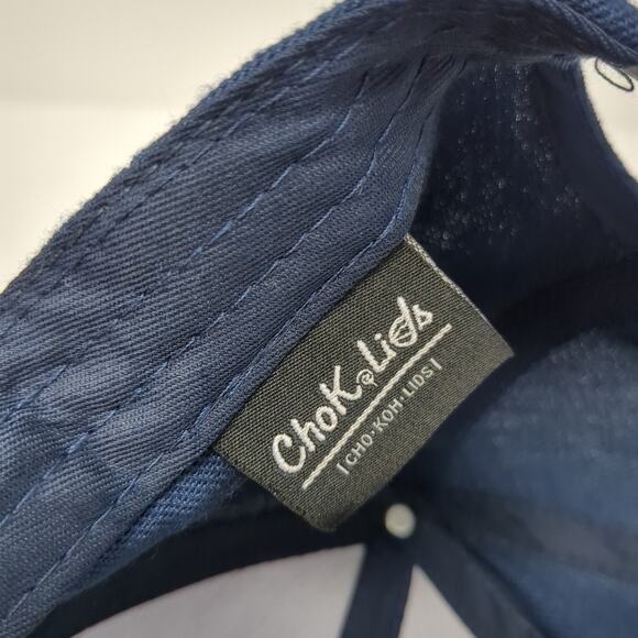 Chok Lids Snapback Cap Blue One Size Adjustable Vented Holes 6 Panel Blank - Picture 9 of 10